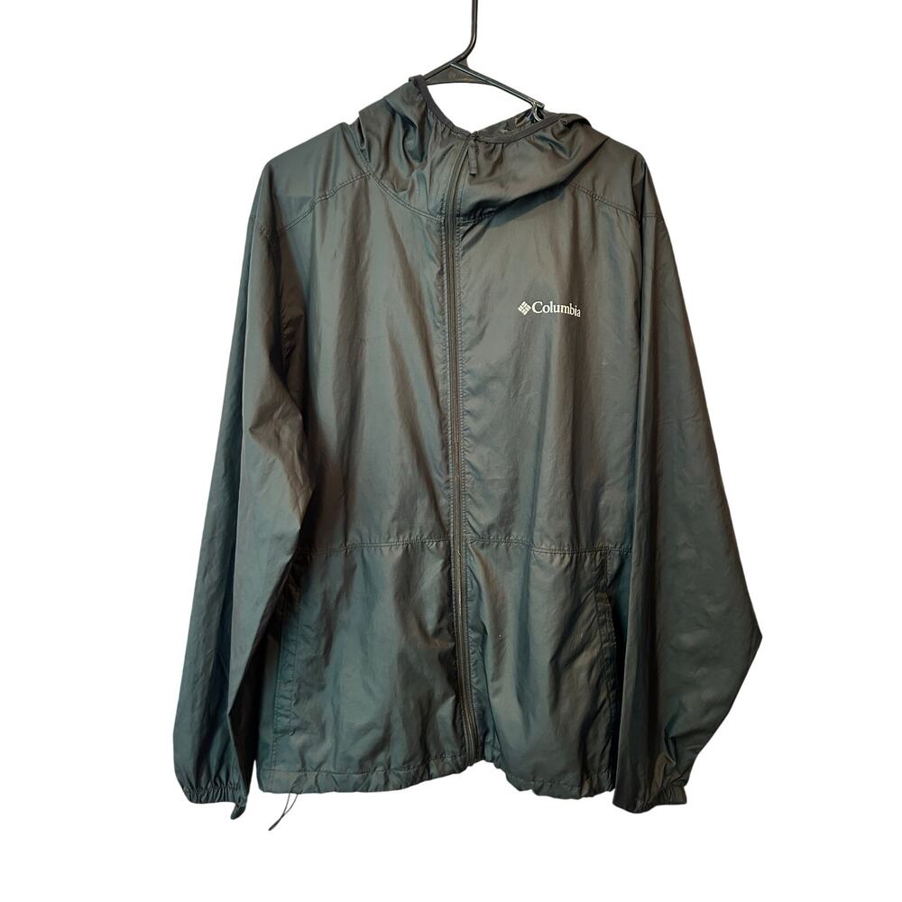 Columbia windbreaker lightweight black CENTER RIDGE II men's size Large